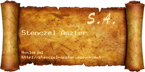 Stenczel Aszter névjegykártya